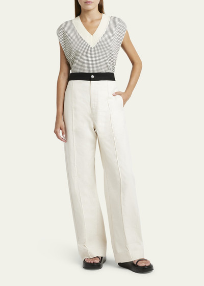 Plan C Contrast Waistband Trousers outlook