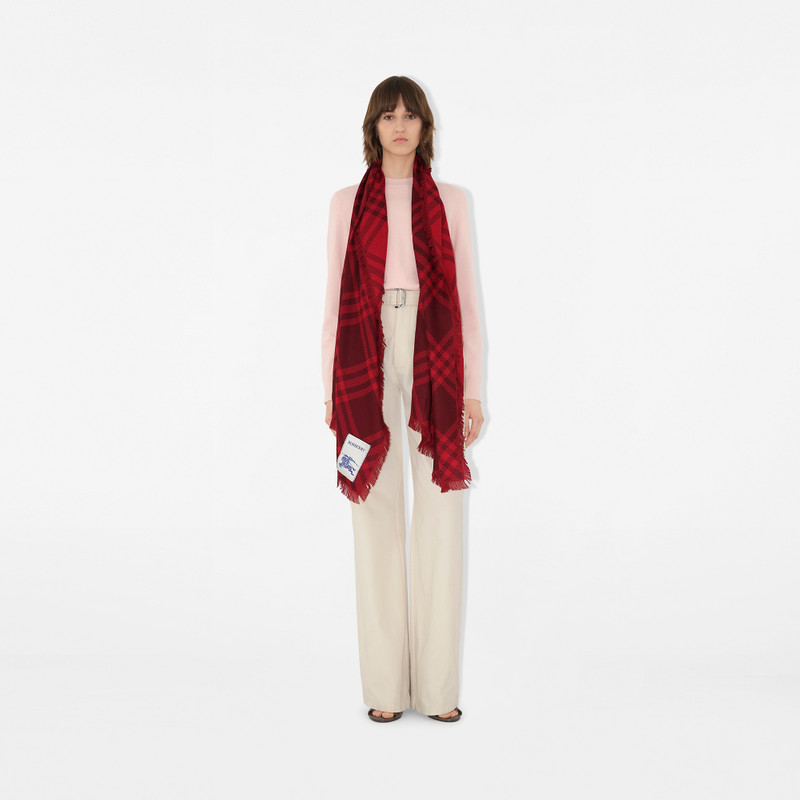 Burberry Wide Check Wool Silk Scarf outlook