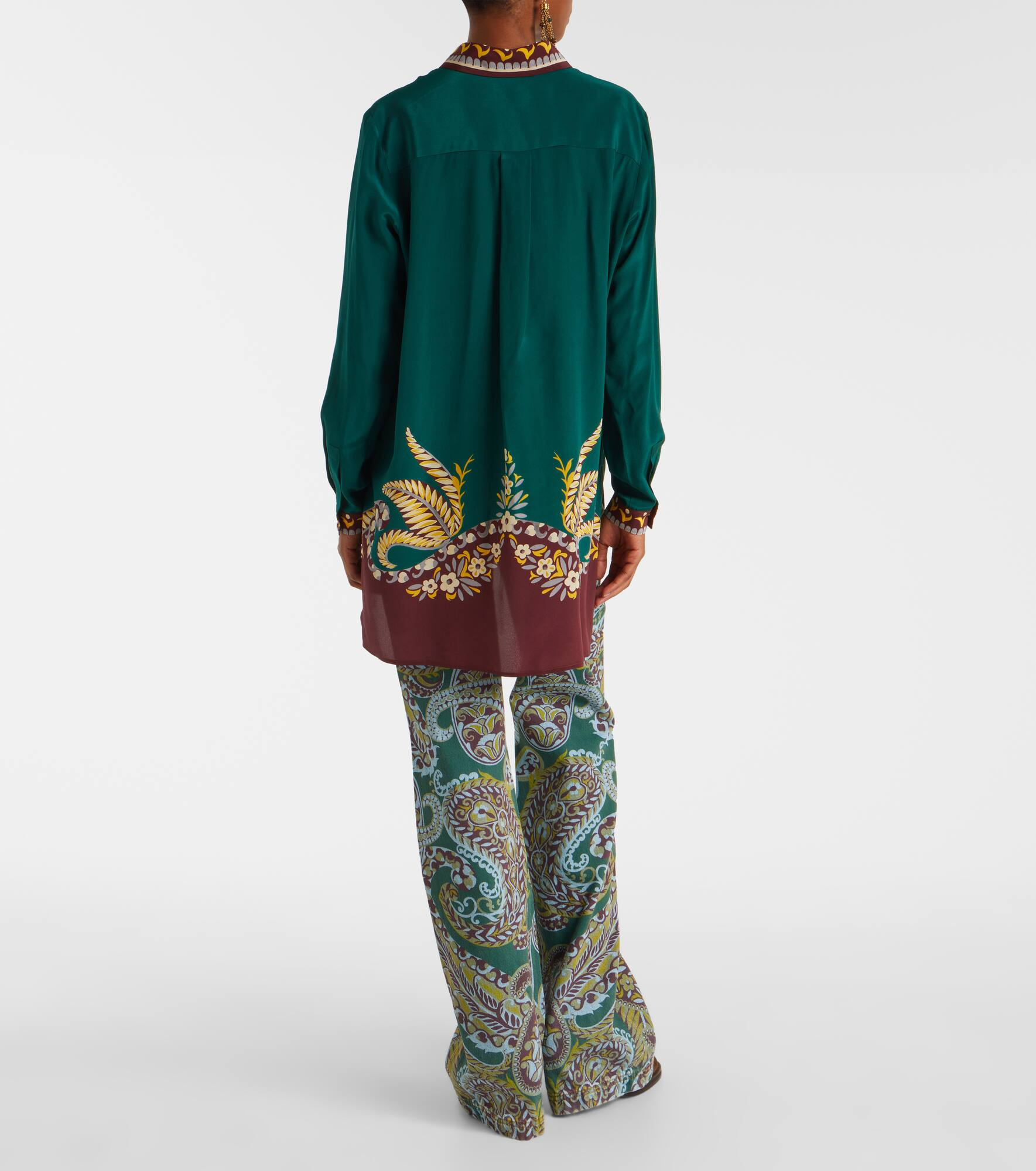 Printed oversized silk shirt - 3