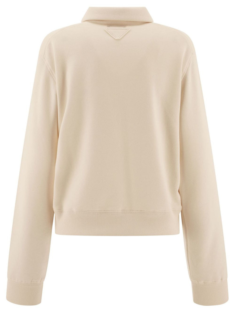 Prada logo-embroidered long-sleeved polo shirt outlook