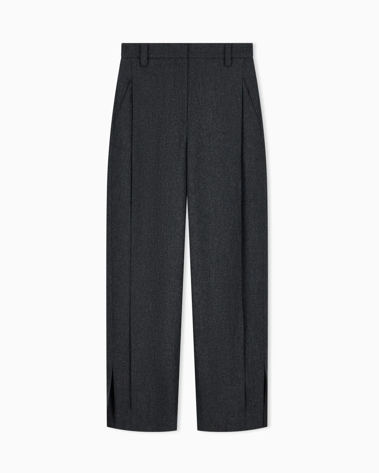 TROUSERS IN WOOL CASHMERE FLANNEL WITH WIDE SIDE PLEATS - 1