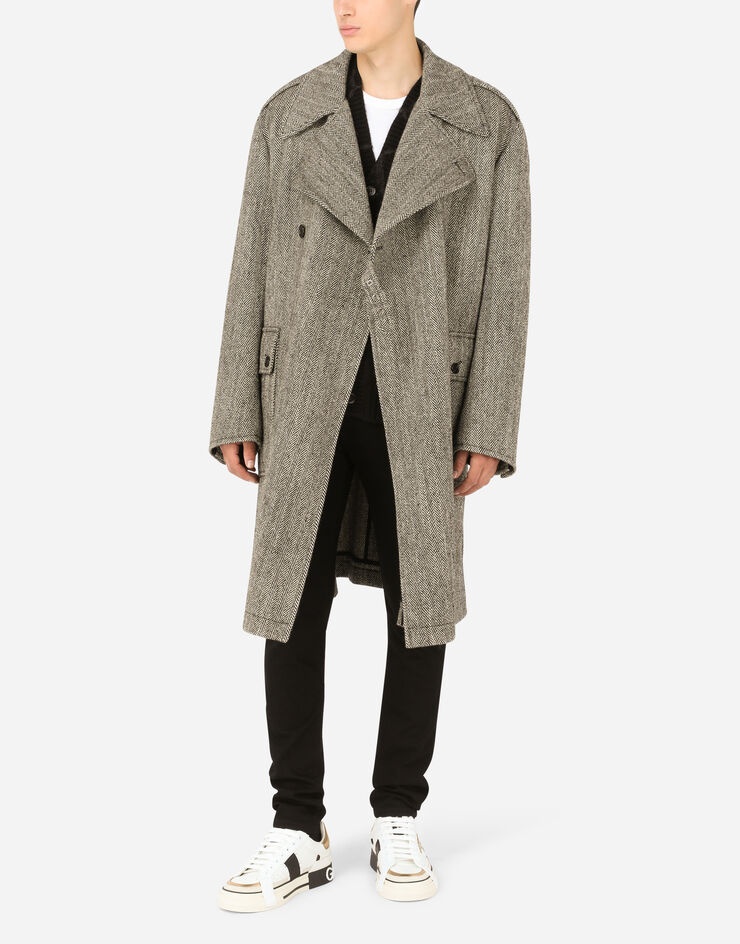 Herringbone wool trench coat - 6