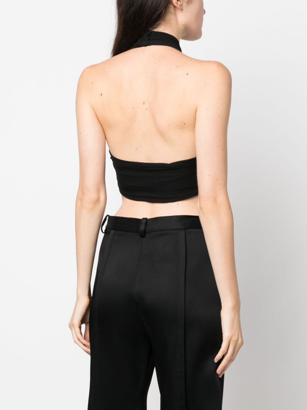 backless silk crop top - 4