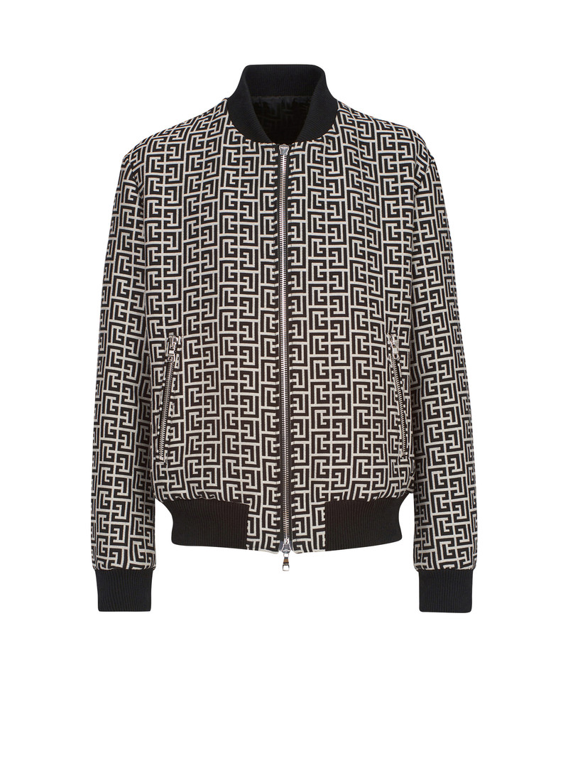 Reversible cotton bomber jacket with Balmain monogram - 1