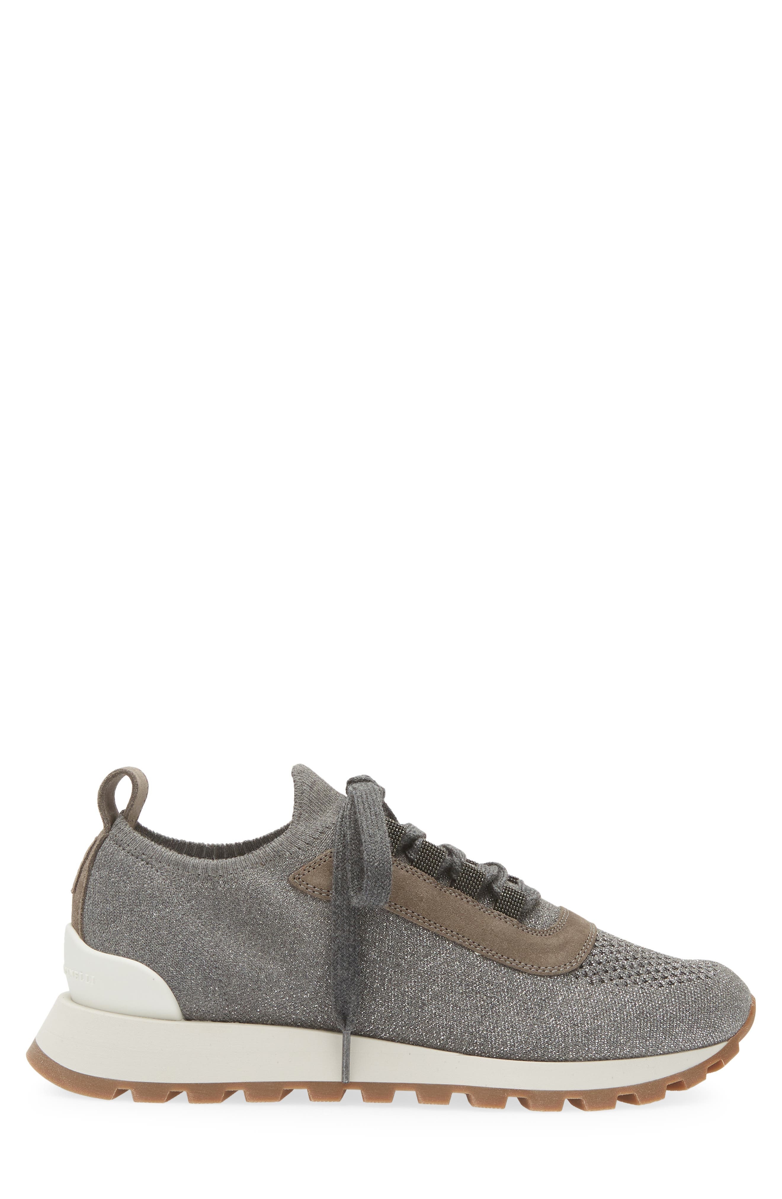 Monili Metallic Knit Lace-Up Sneaker - 3