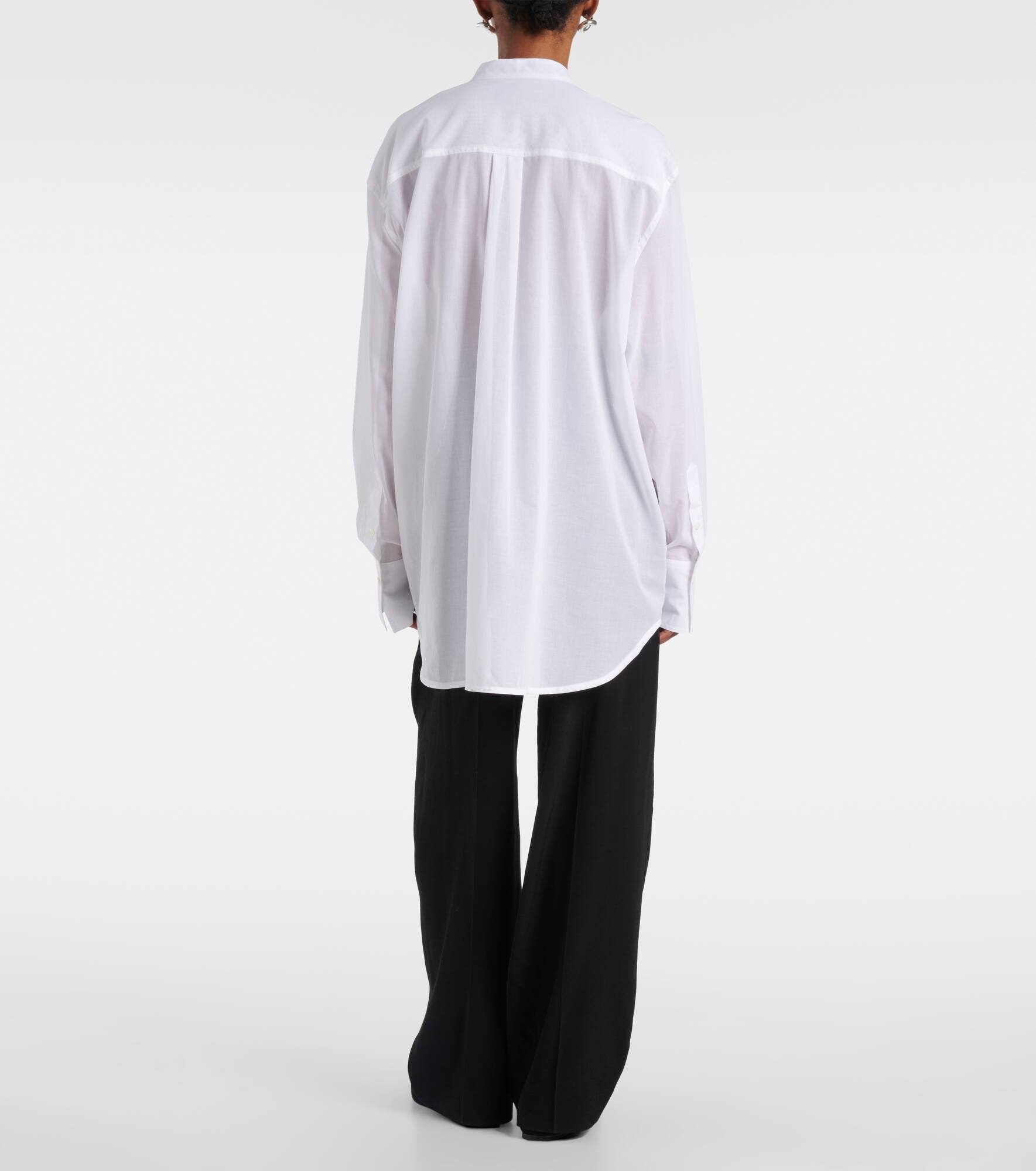Oversized cotton voile shirt - 3