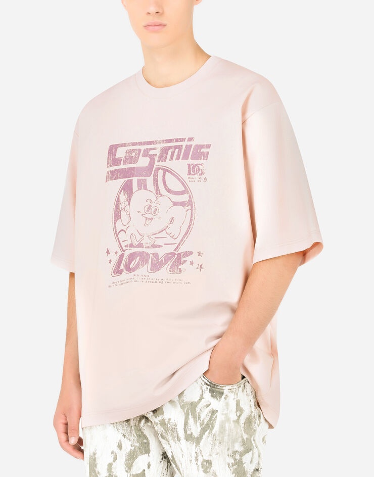 Printed cotton T-shirt with patch embellishment - 4