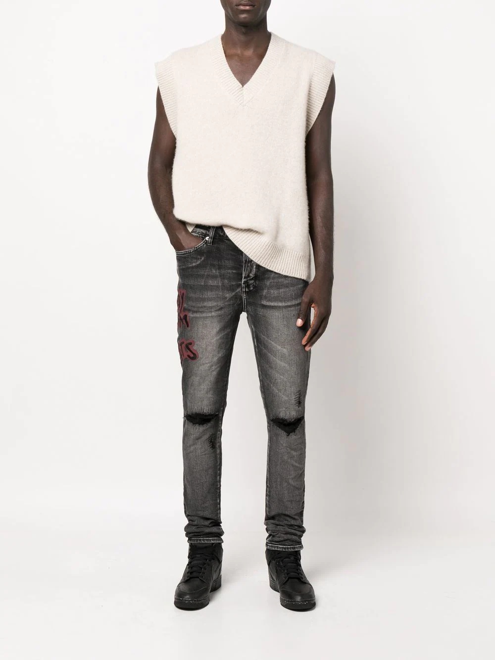 spray-paint Van Winkle skinny jeans - 2