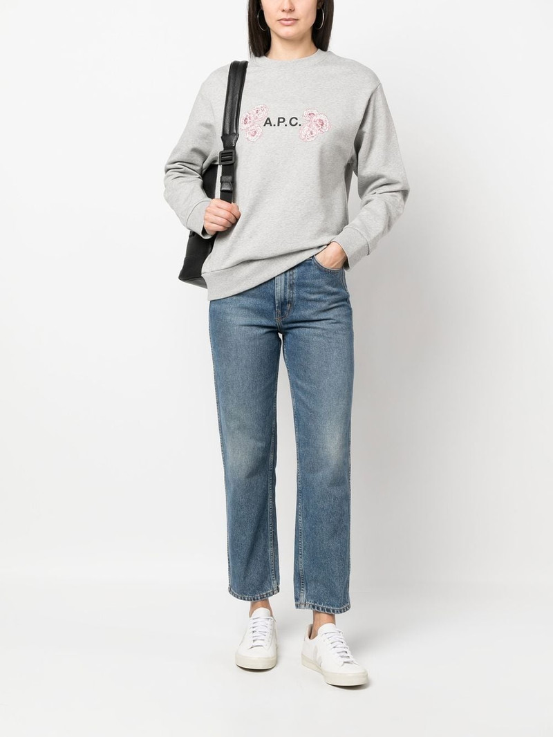 A.P.C. floral logo-print sweatshirt outlook