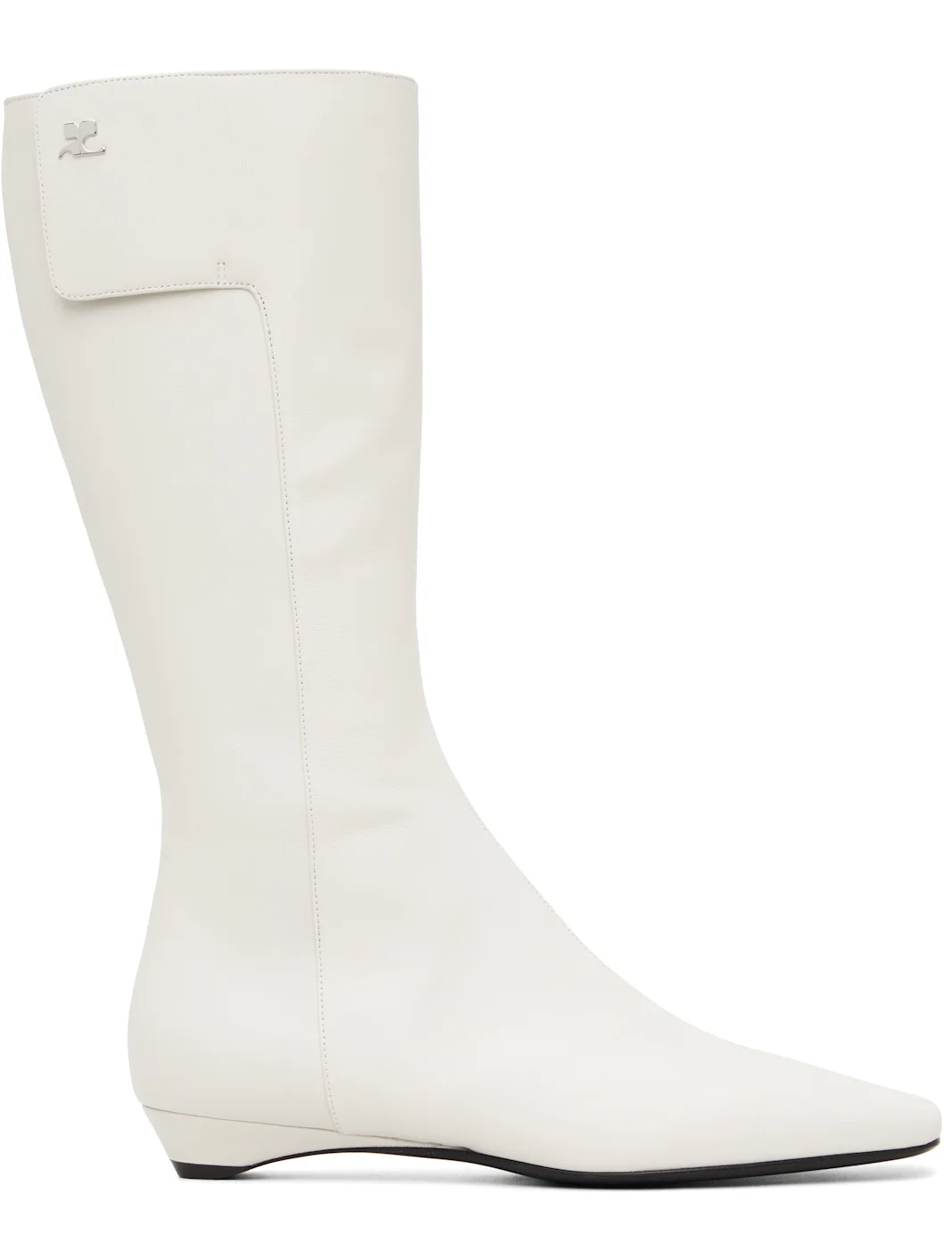 White Heritage Flat Tall Boots - 1