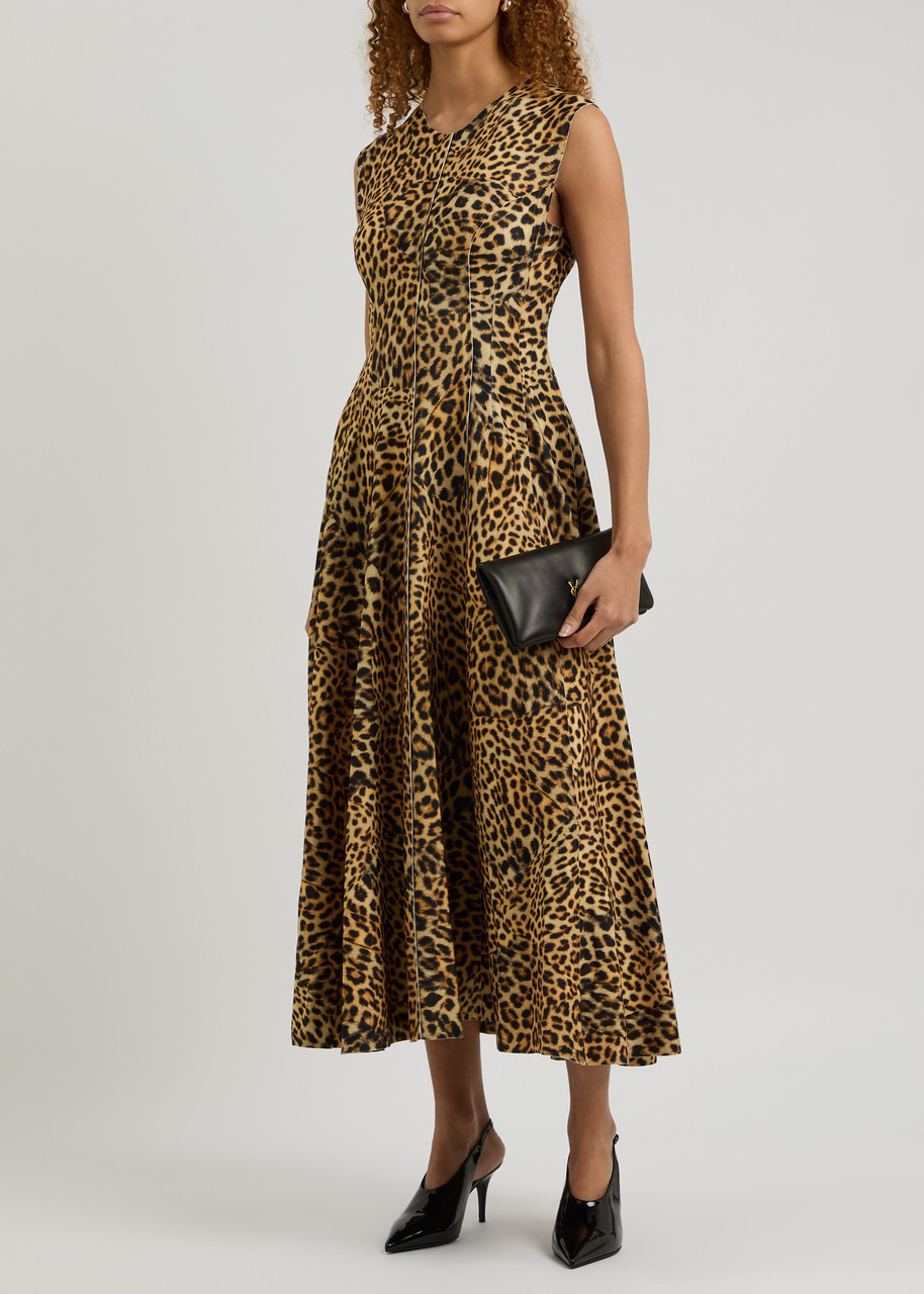 Norma Kamali Leopard-print Stretch-jersey Midi Dress - 4