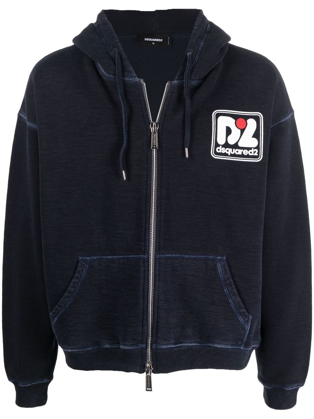 logo-print zip-up hoodie - 1