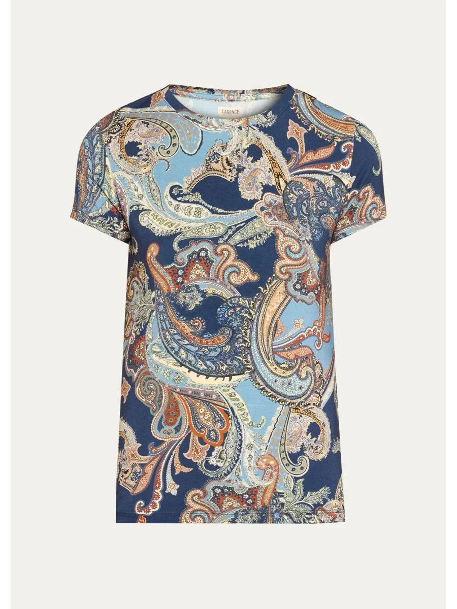 Ressi Paisley Short-Sleeve Jersey T-Shirt - 1