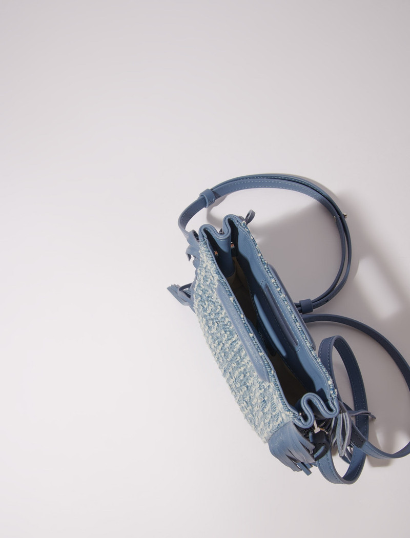 M mini bag in denim with rhinestones 4