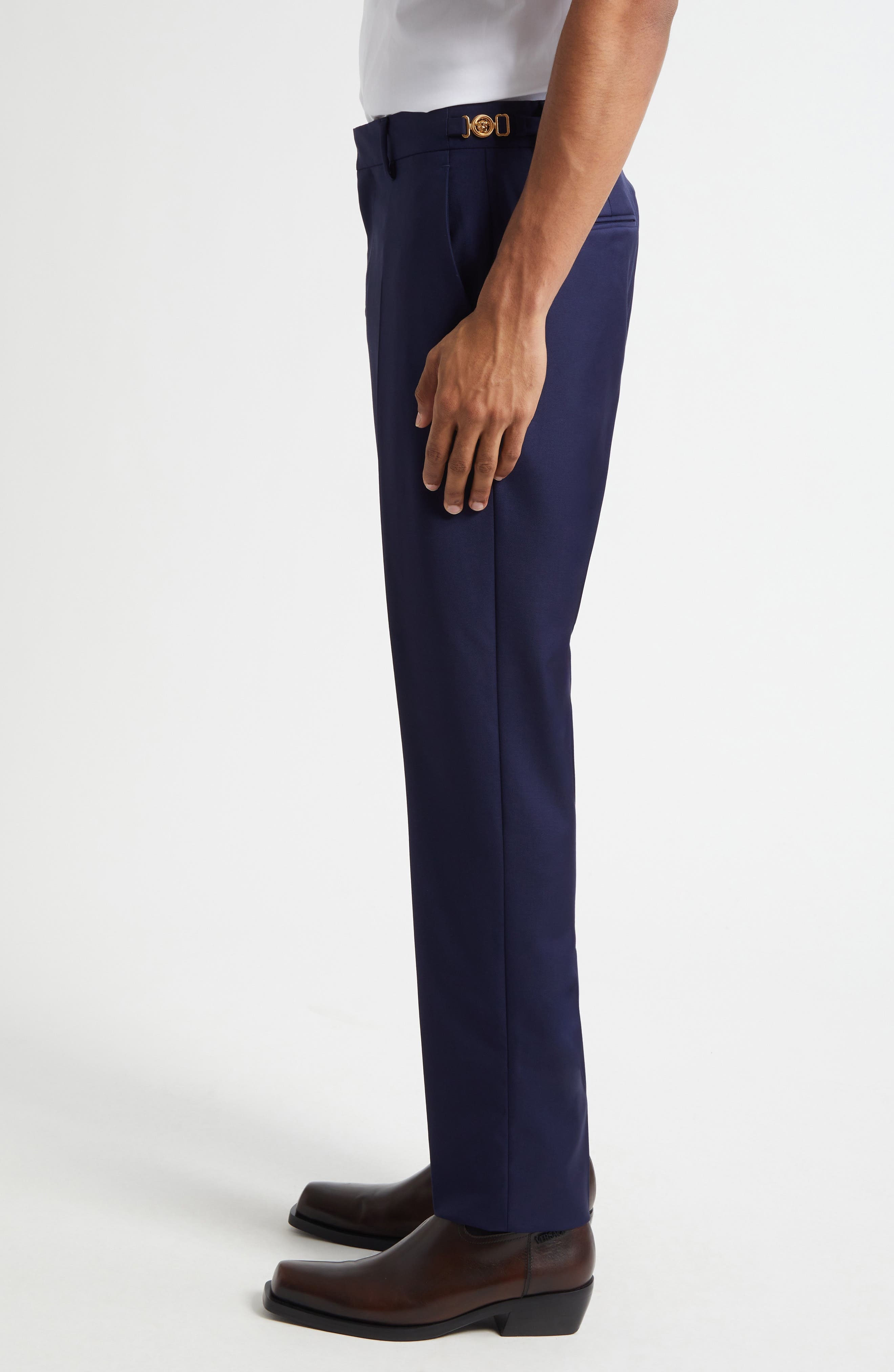 Versace Wool Trousers in Ink at Nordstrom - 4