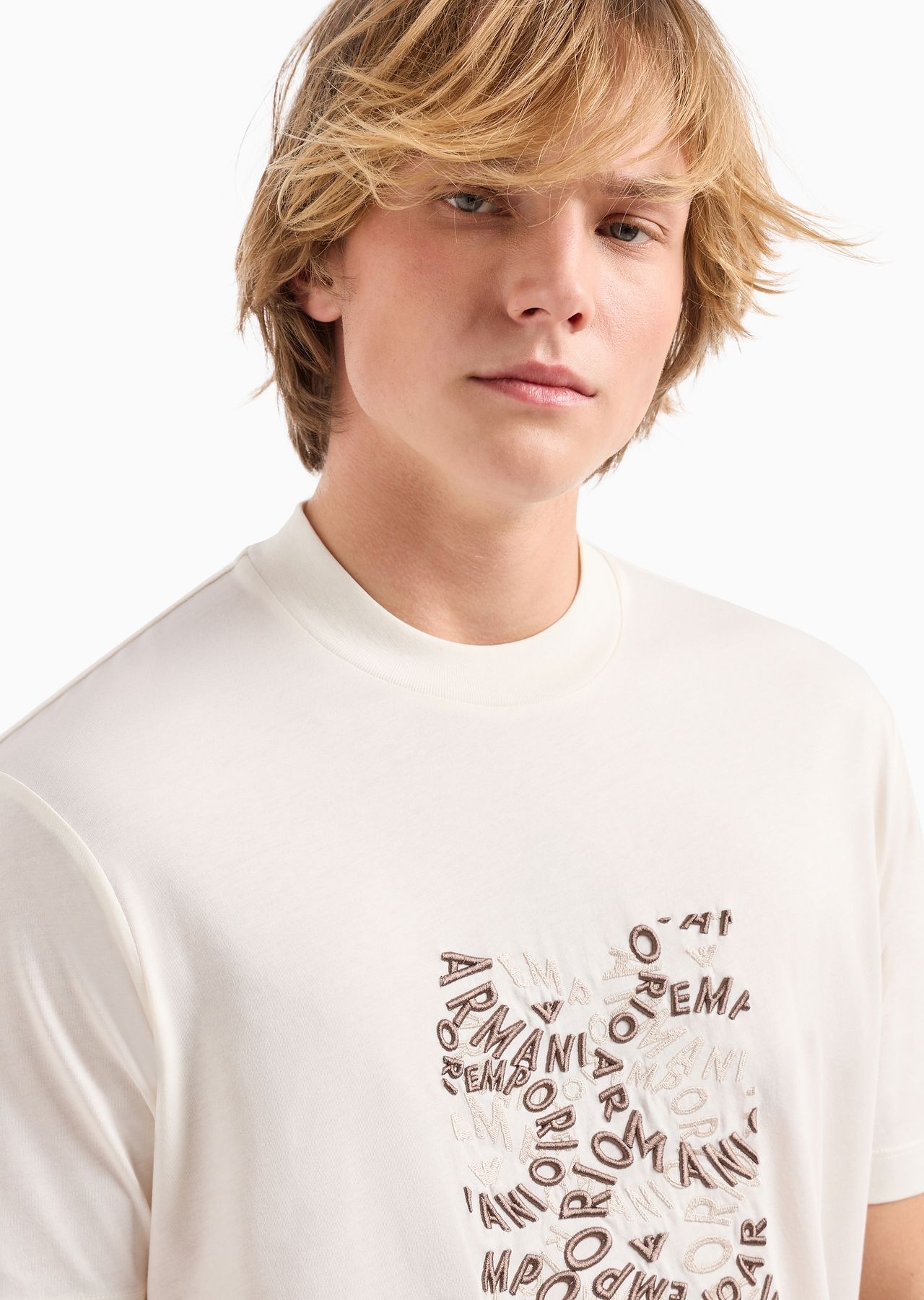 Pima jersey T-shirt with logo embroidery - 5