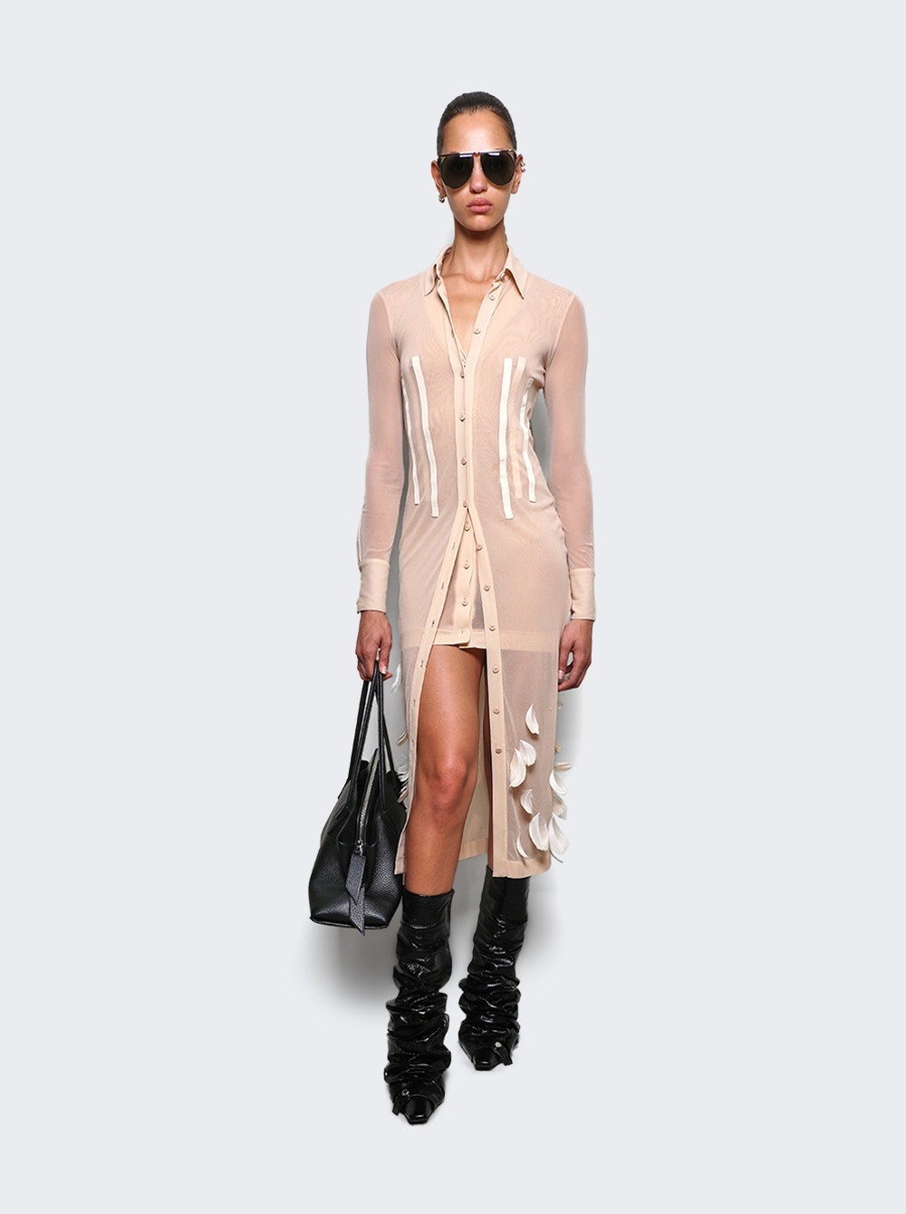 Layered Cardigan Dress Pale Pink - 2
