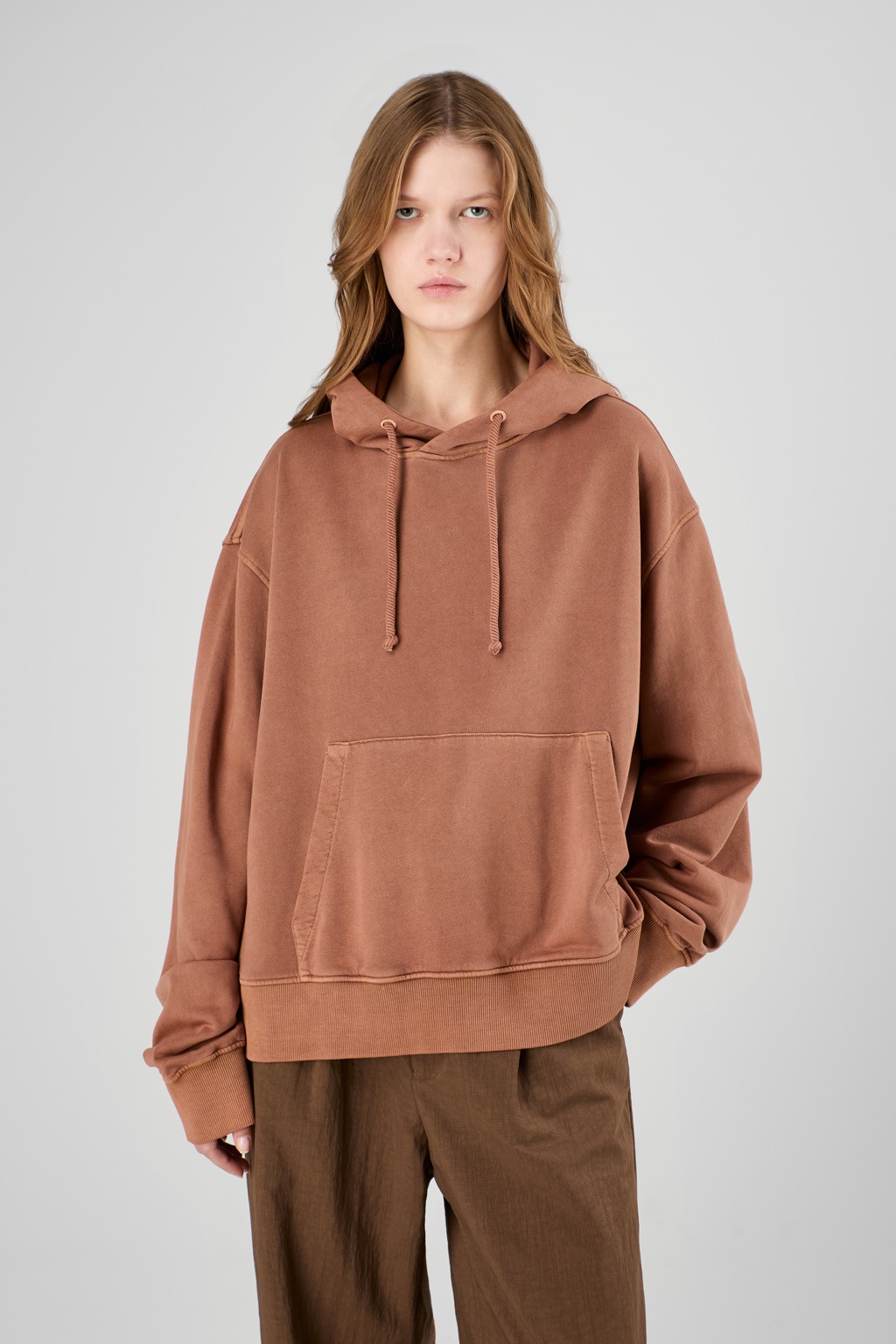 Terracotta Mineral Dye Boxy Hoodie - 2