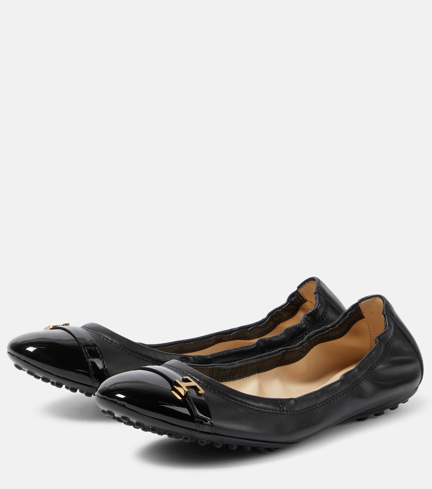 Bubble leather ballet flats - 5