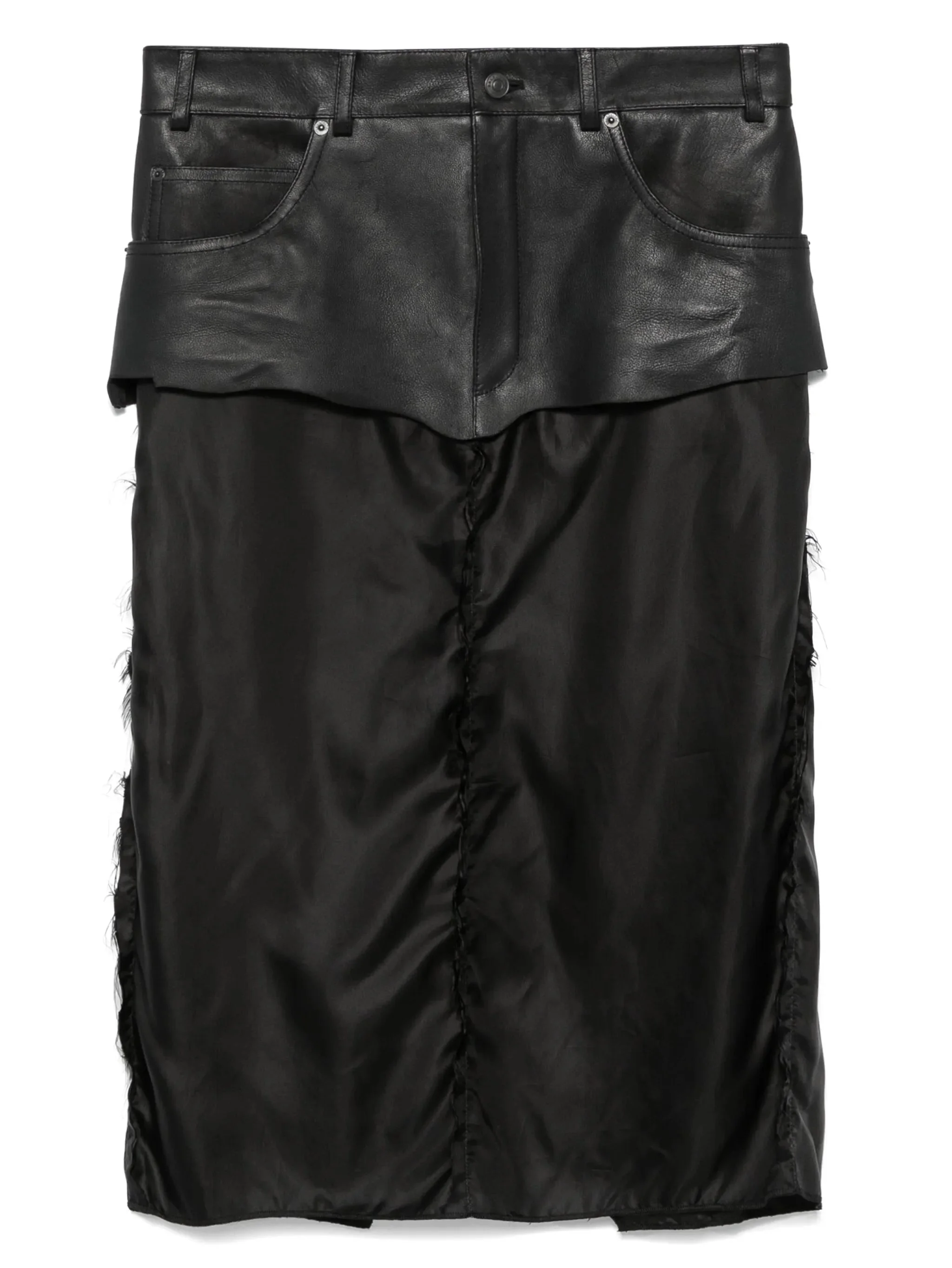 Leather-panel Midi Skirt - 1