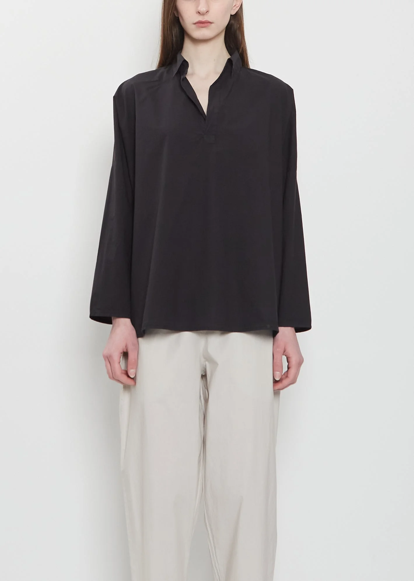 Mira Cotton Sushi Blouse — Black - 1