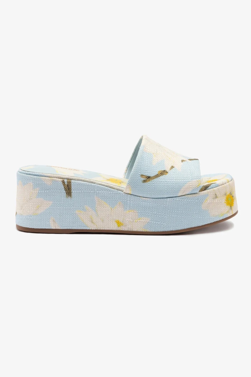 Alex Flatform Mule In Maya Printed Raffia 1