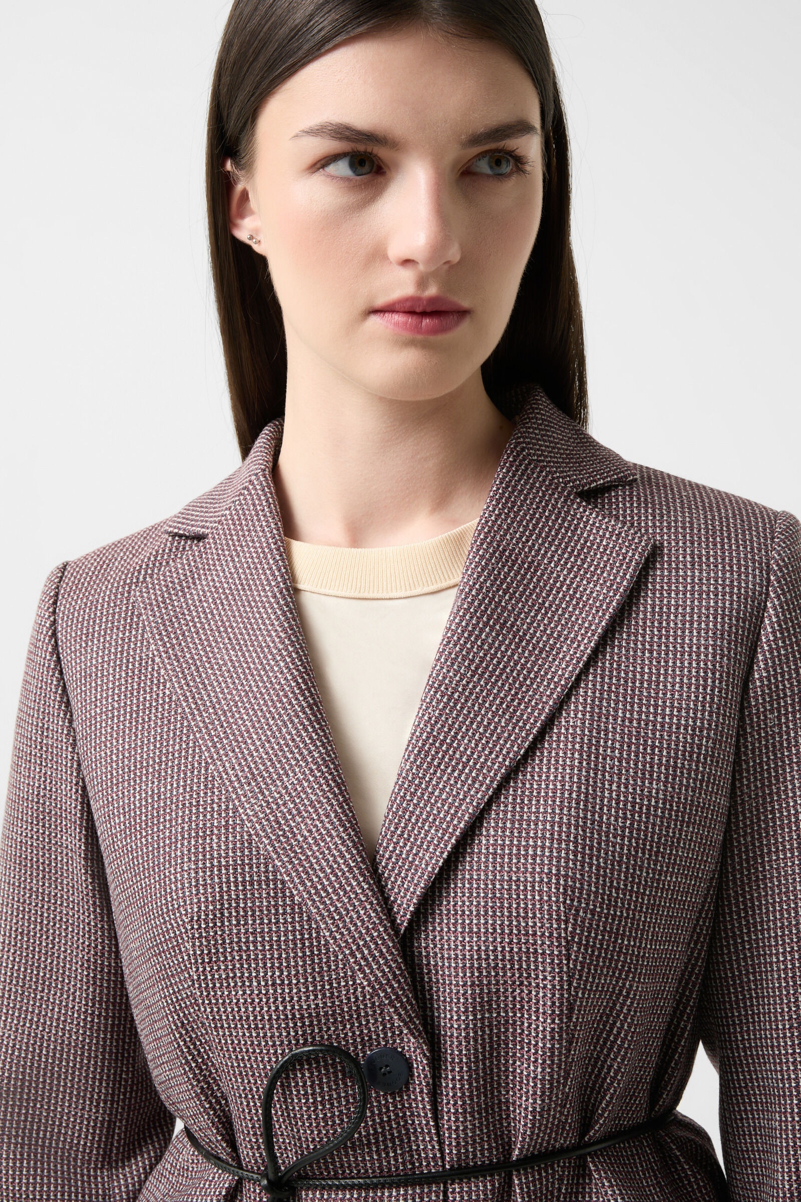 Blazer Amande in Wine red/navy blue - 5