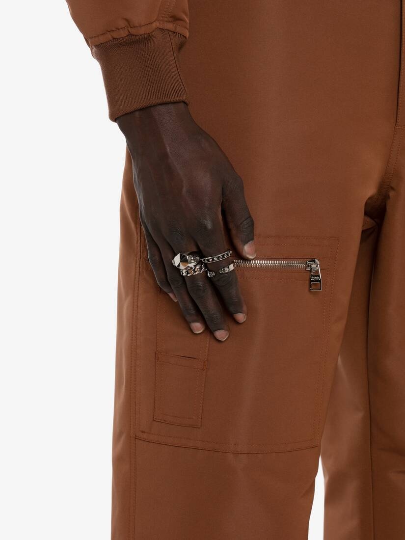 Punk Stud Double Ring in Antique Silver - 5