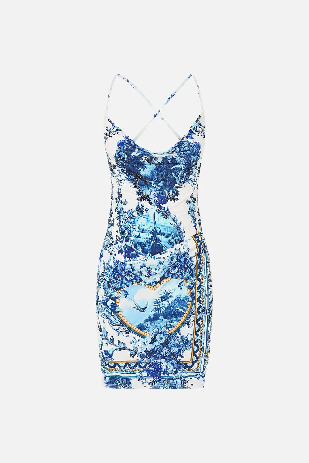 DRAPE JERSEY MINI DRESS THE PORCELAIN PARLOUR - 1