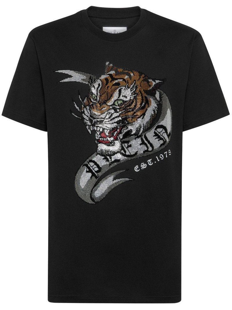 Tattoo-print cotton T-shirt 1