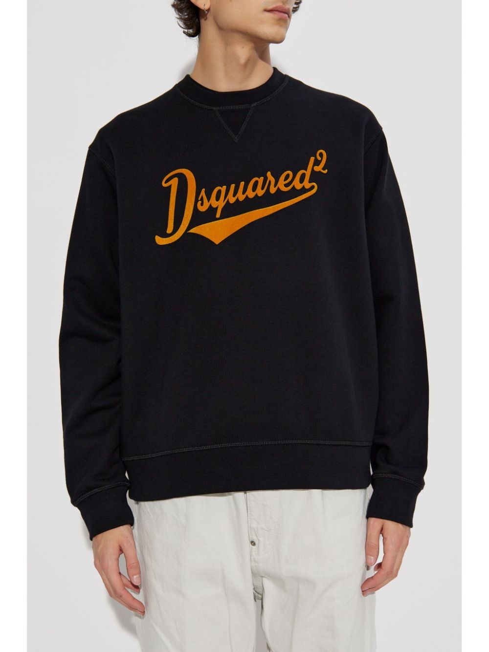 flocked-logo sweatshirt - 3