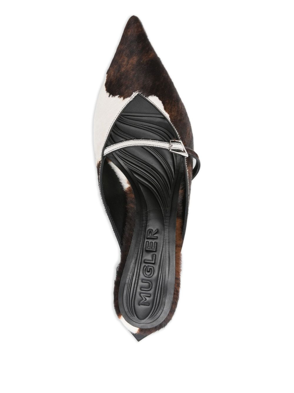 60mm cow-print pointed-toe mules - 4