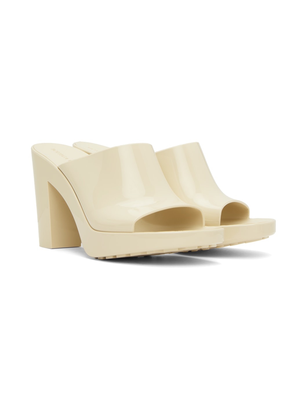 Beige Rubber Heeled Sandals - 4