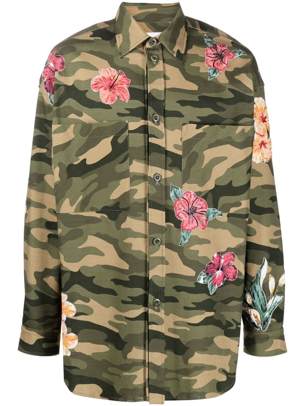 floral camouflage-print shirt - 1