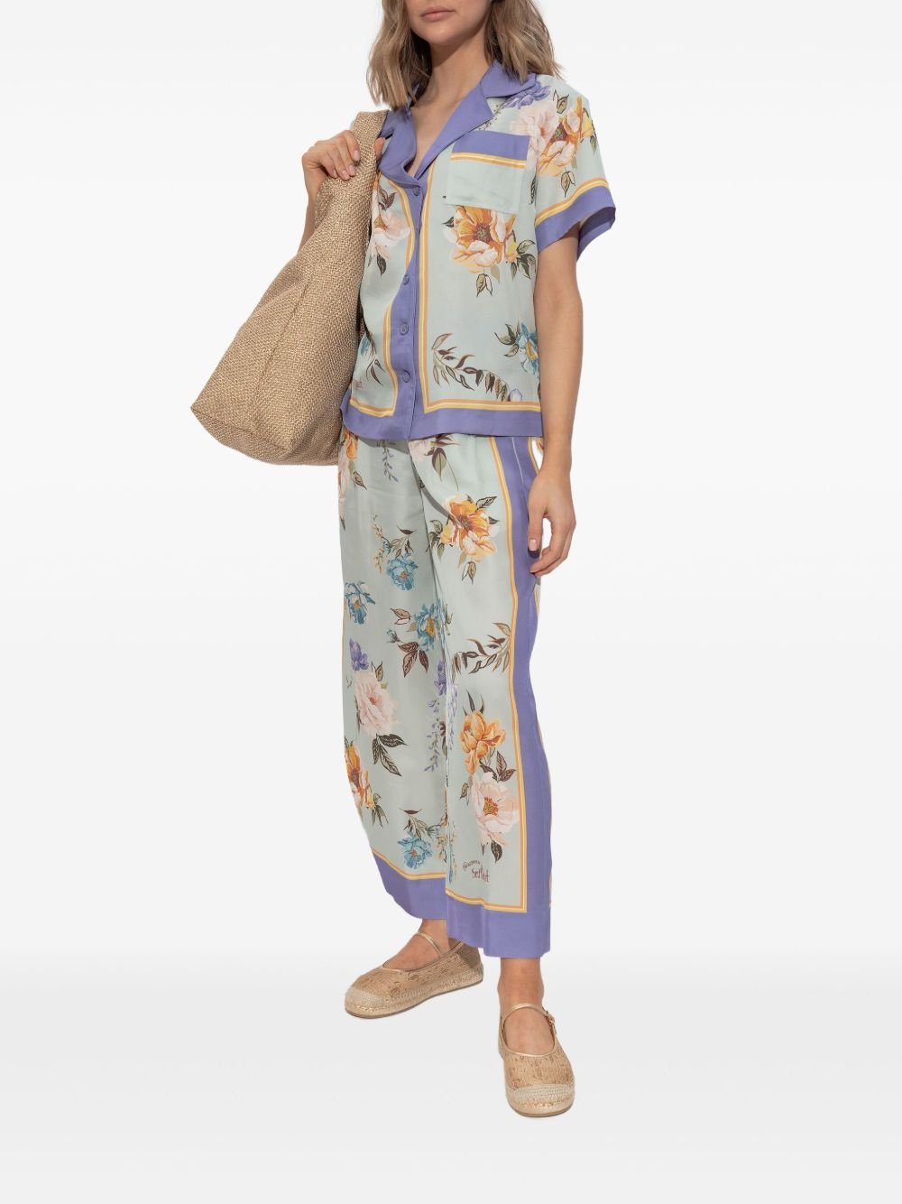 floral-print trousers - 2