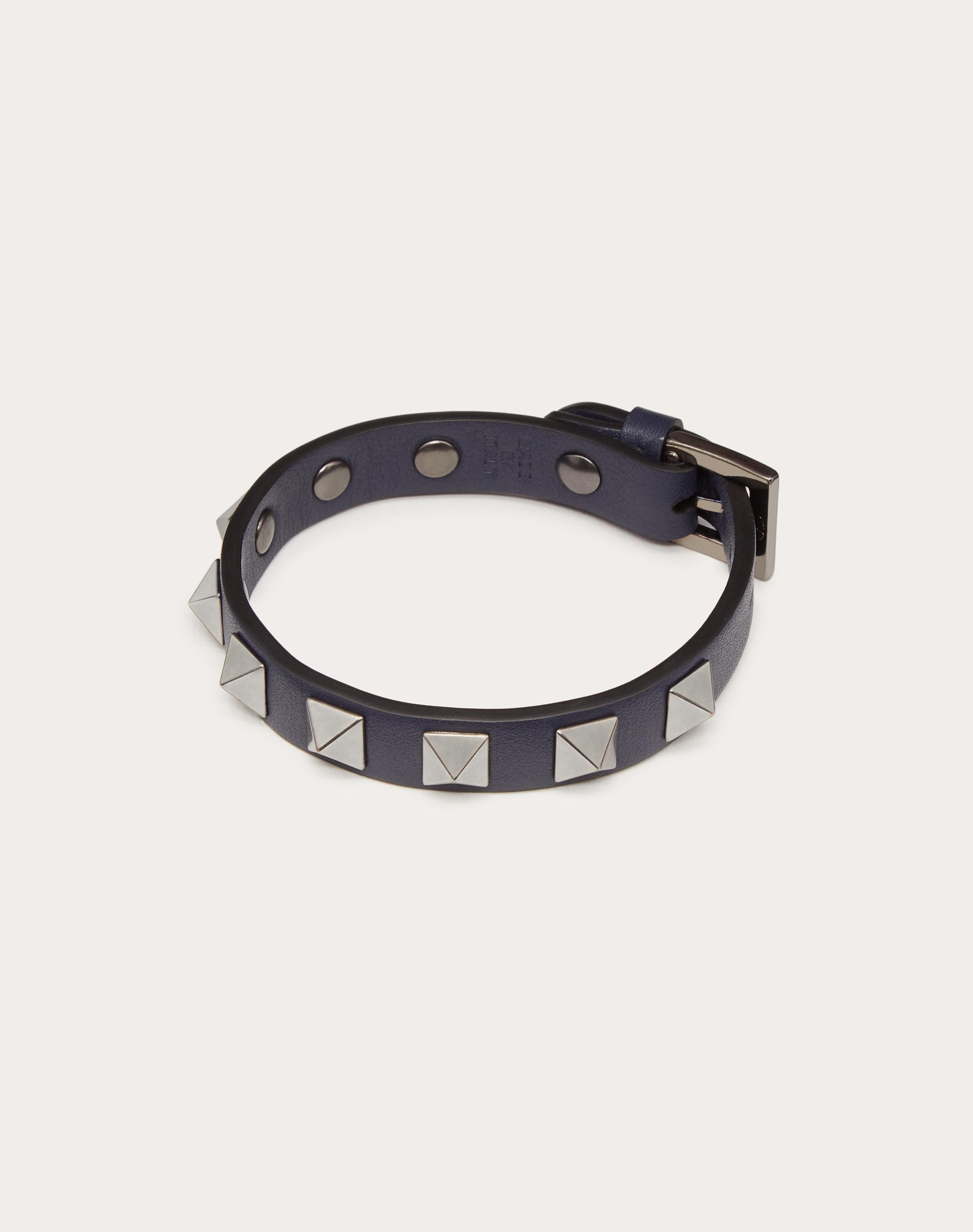 ROCKSTUD LEATHER BRACELET WITH RUTHENIUM STUDS - 3