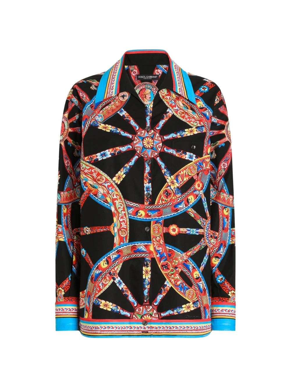 Carretto-print poplin hawaii shirt - 1