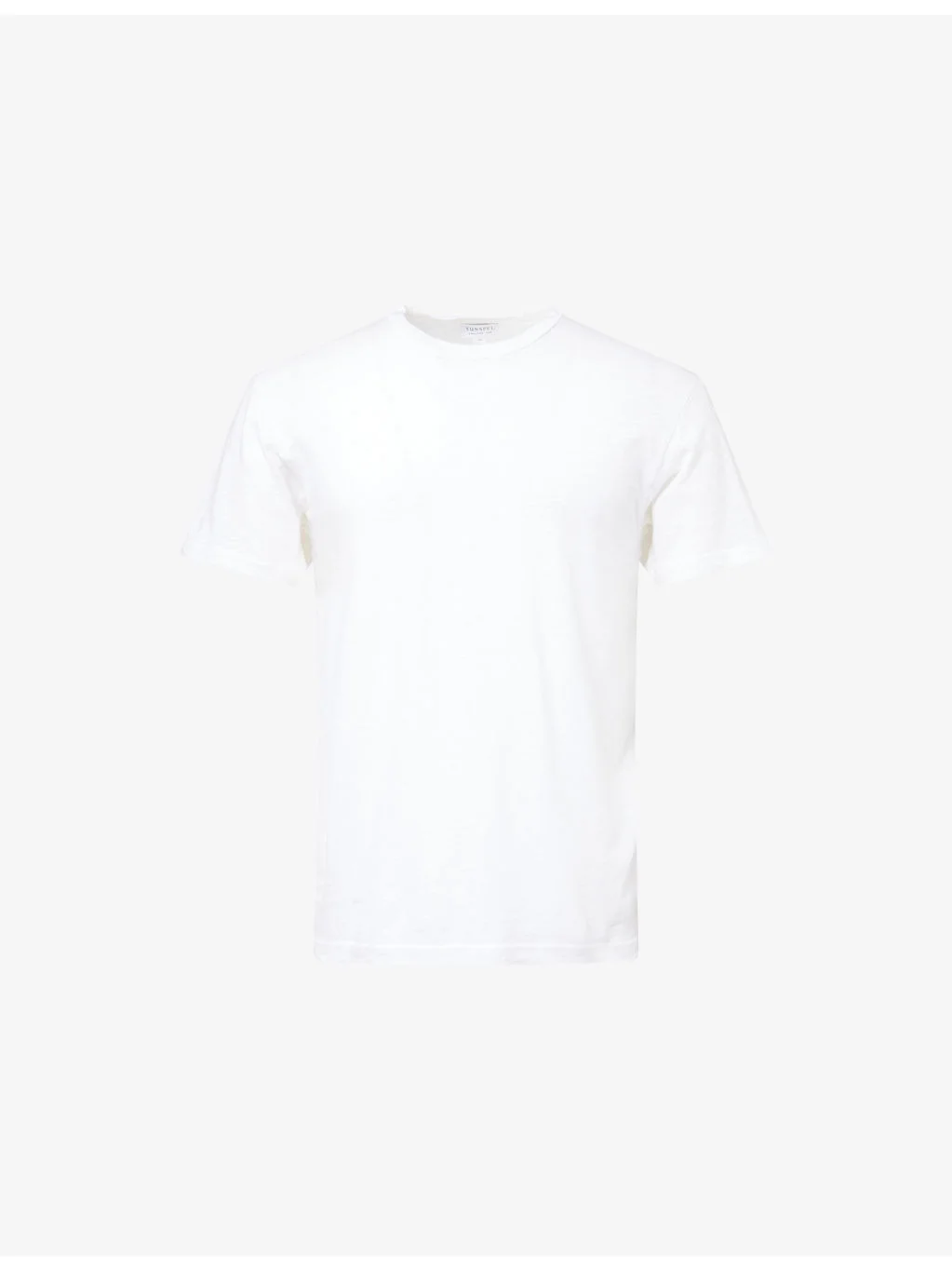 Crewneck Short-Sleeve Pima-Cotton and Linen-Blend T-Shirt - 1