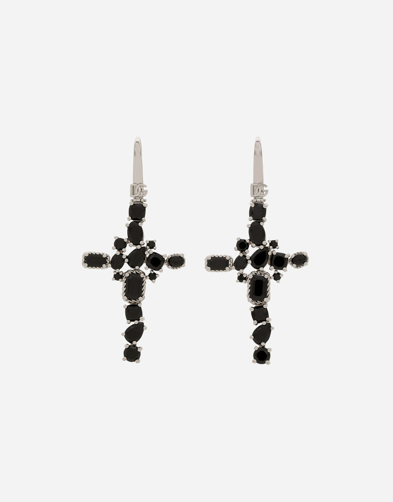Anna earrings in white gold 18Kt and black spinels 1