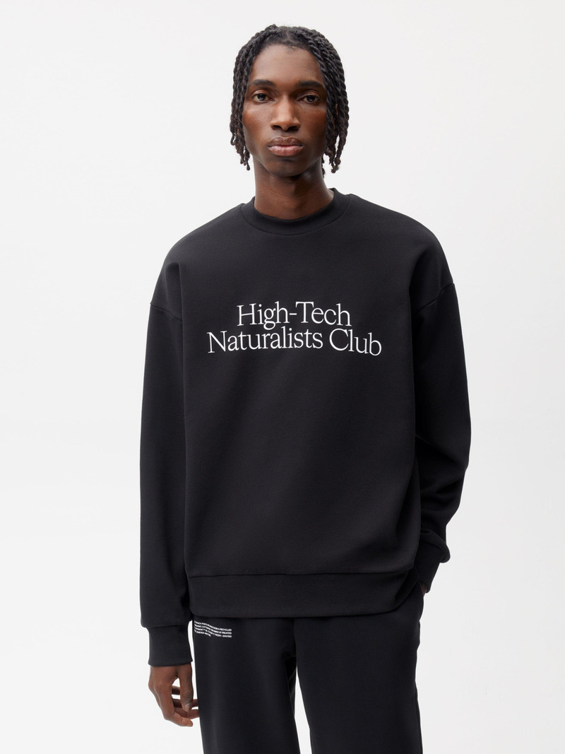 PANGAIA Mens High-Tech Naturalists Club Sweatshirt - Black outlook