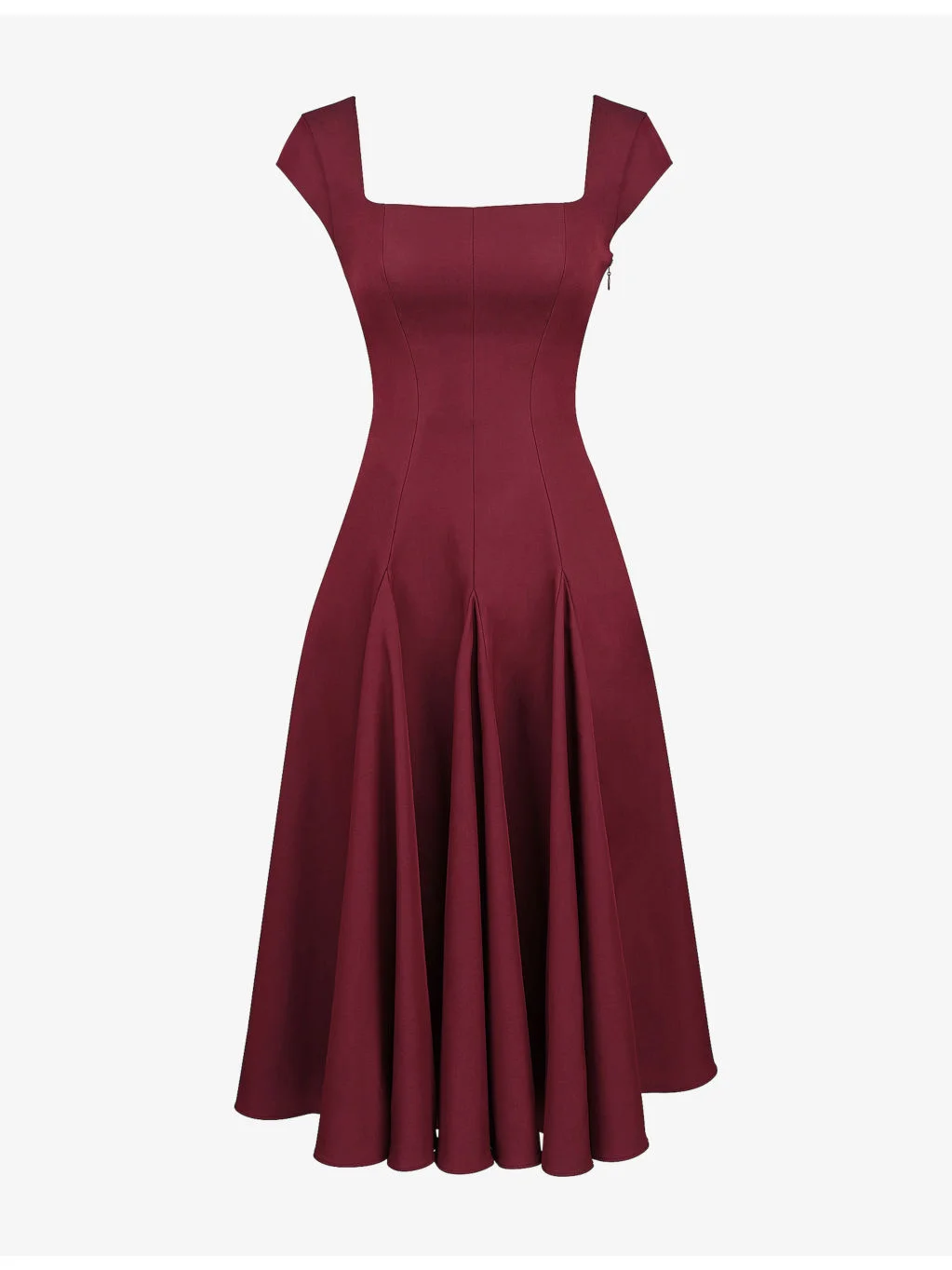 Raisa Lace-Back Twill Midi Dress - 1