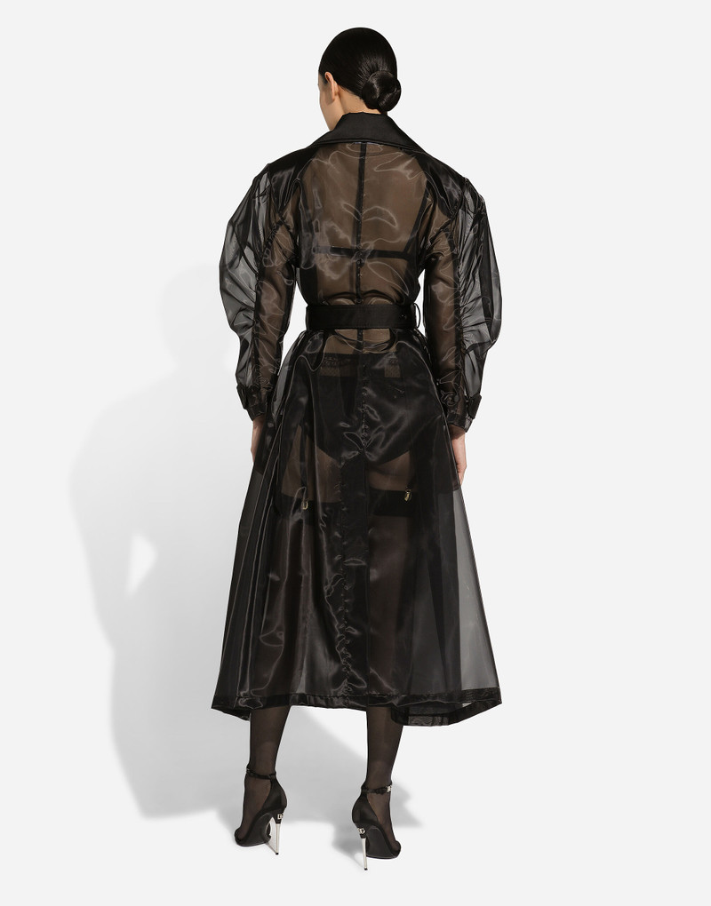 Technical organza trench coat with gathered sleeves 4