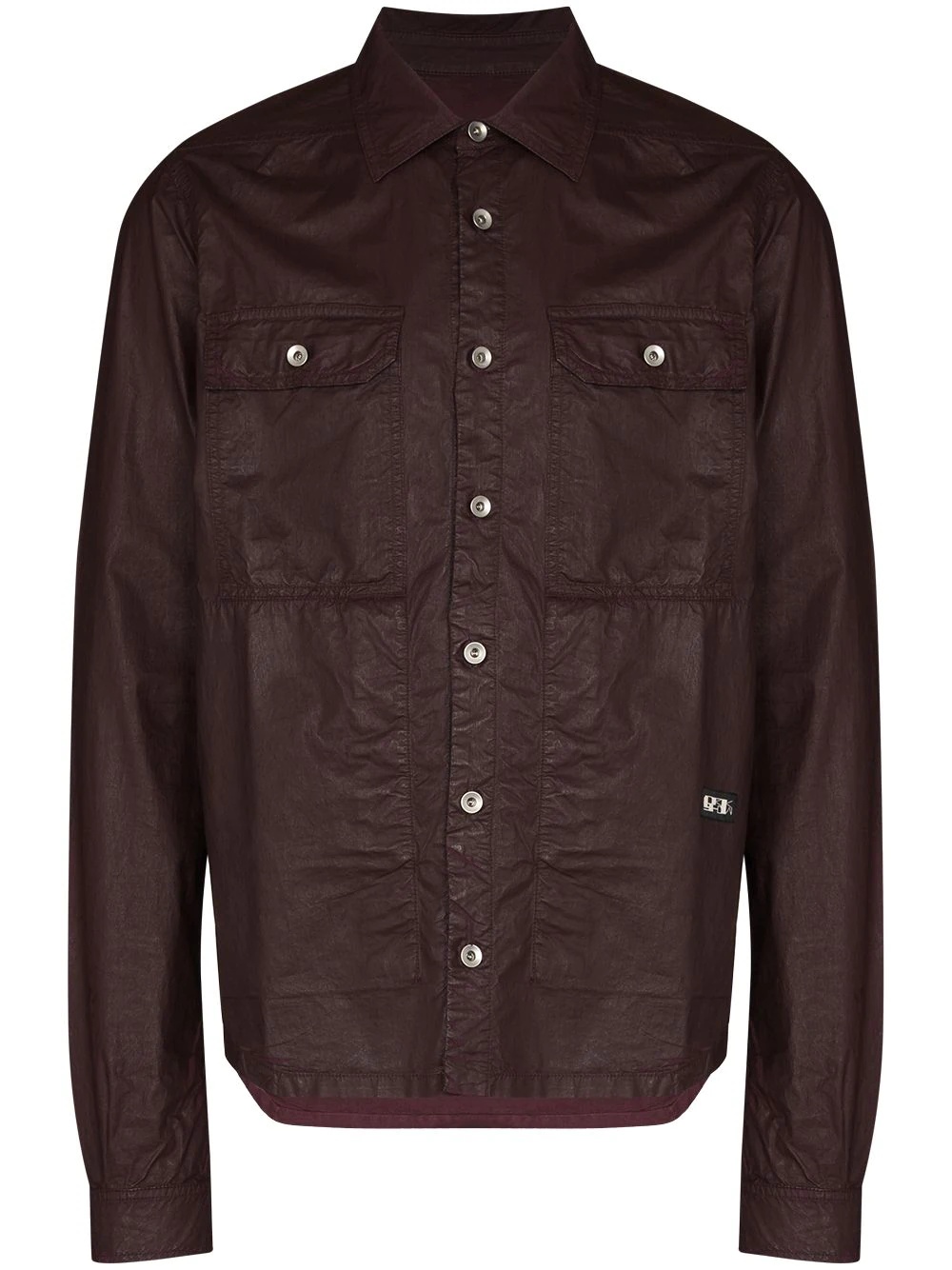 waxed effect buttoned shirt jacket - 1