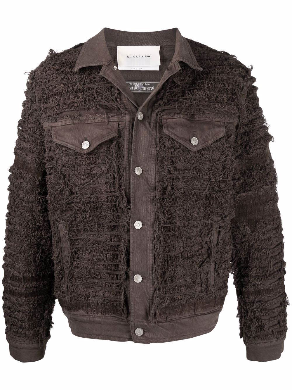 embroidered button-down jacket - 1