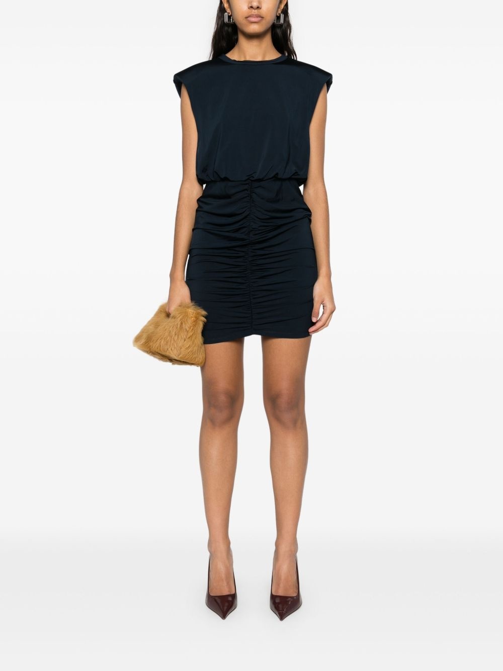 slinky ruched mini dress - 2