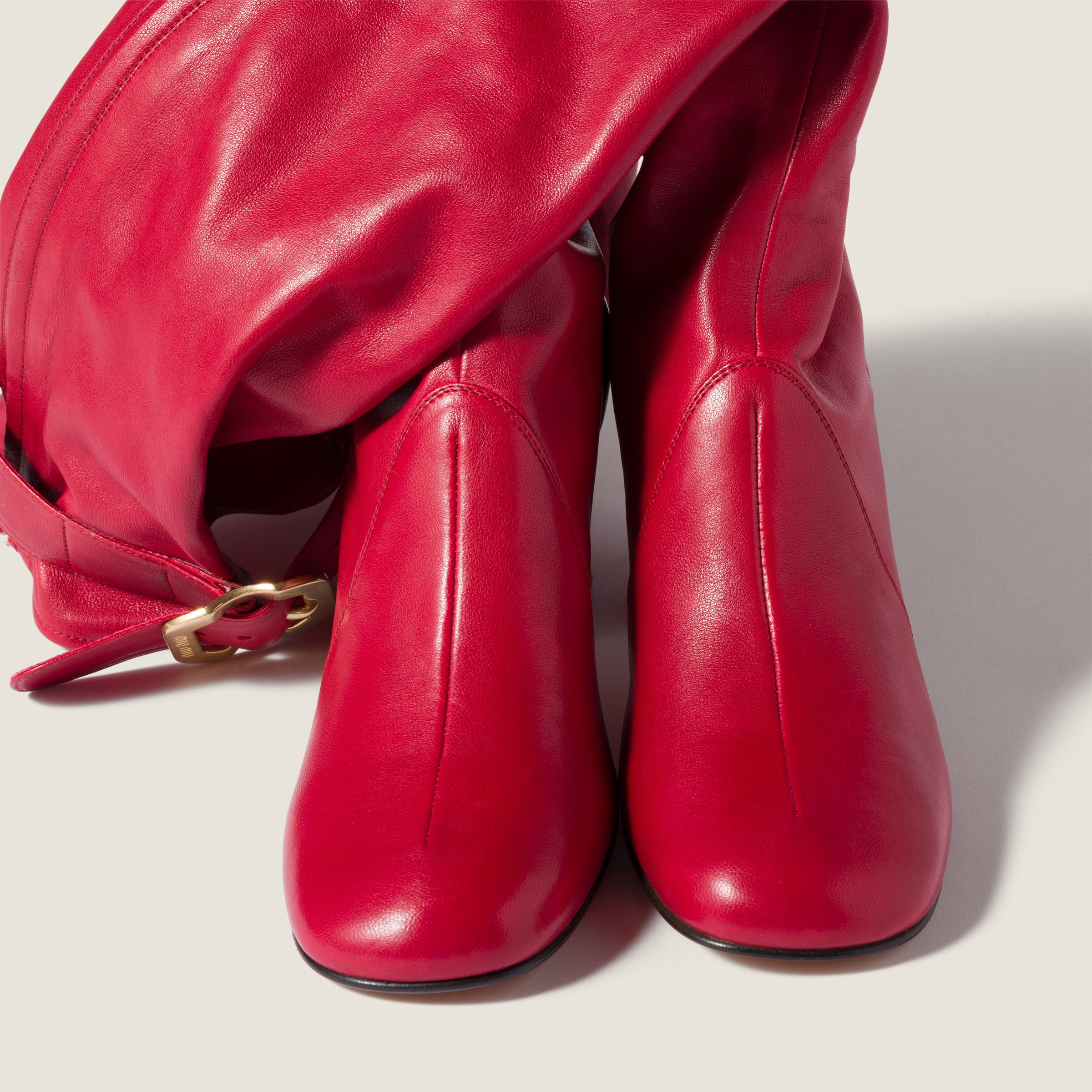 Nappa leather boots with buckle - 4