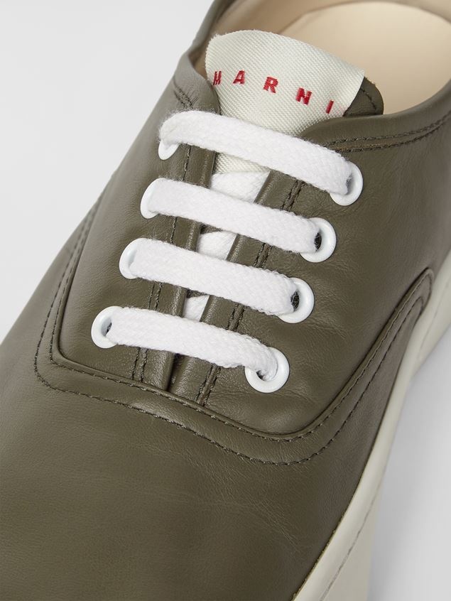 GREEN SMOOTH CALFSKIN SNEAKER WITH RAISED MAXI MARNI LOGO - 5