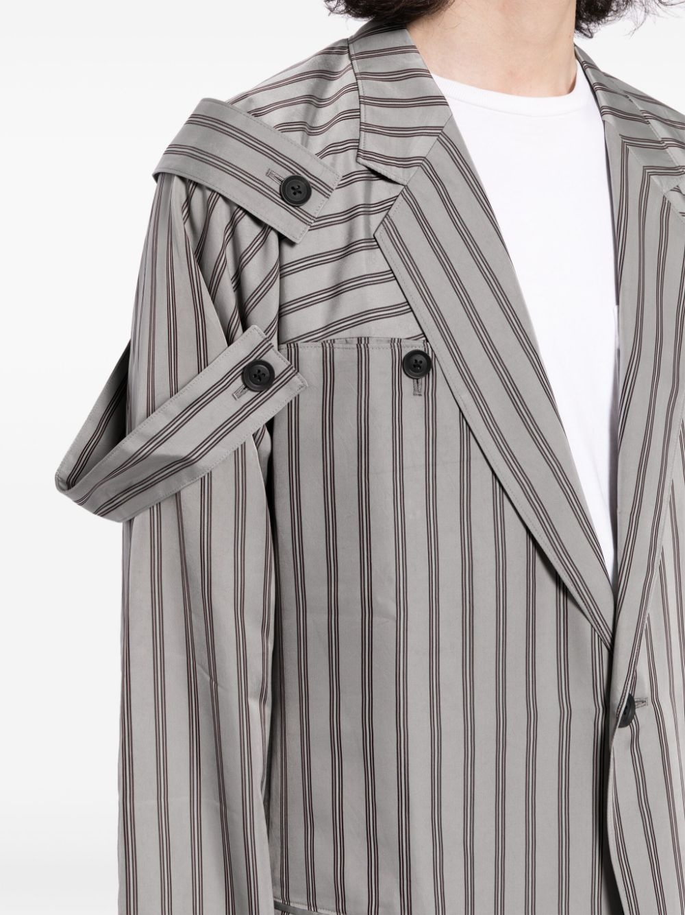 epaulette-detail pinstripe blazer - 5