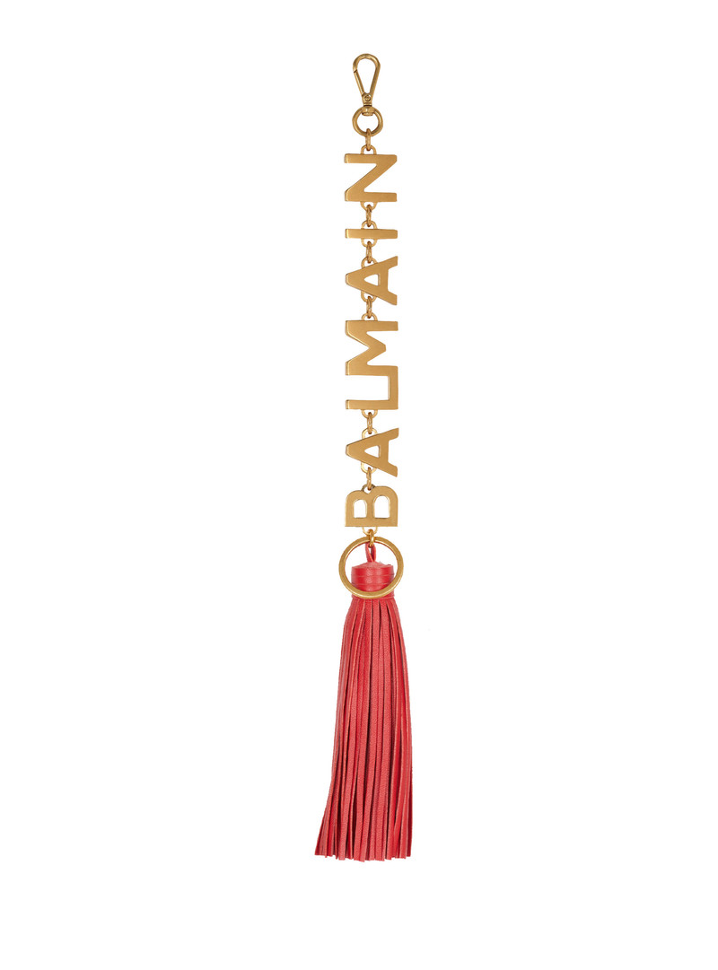 Balmain Balmain leather pompom charm outlook