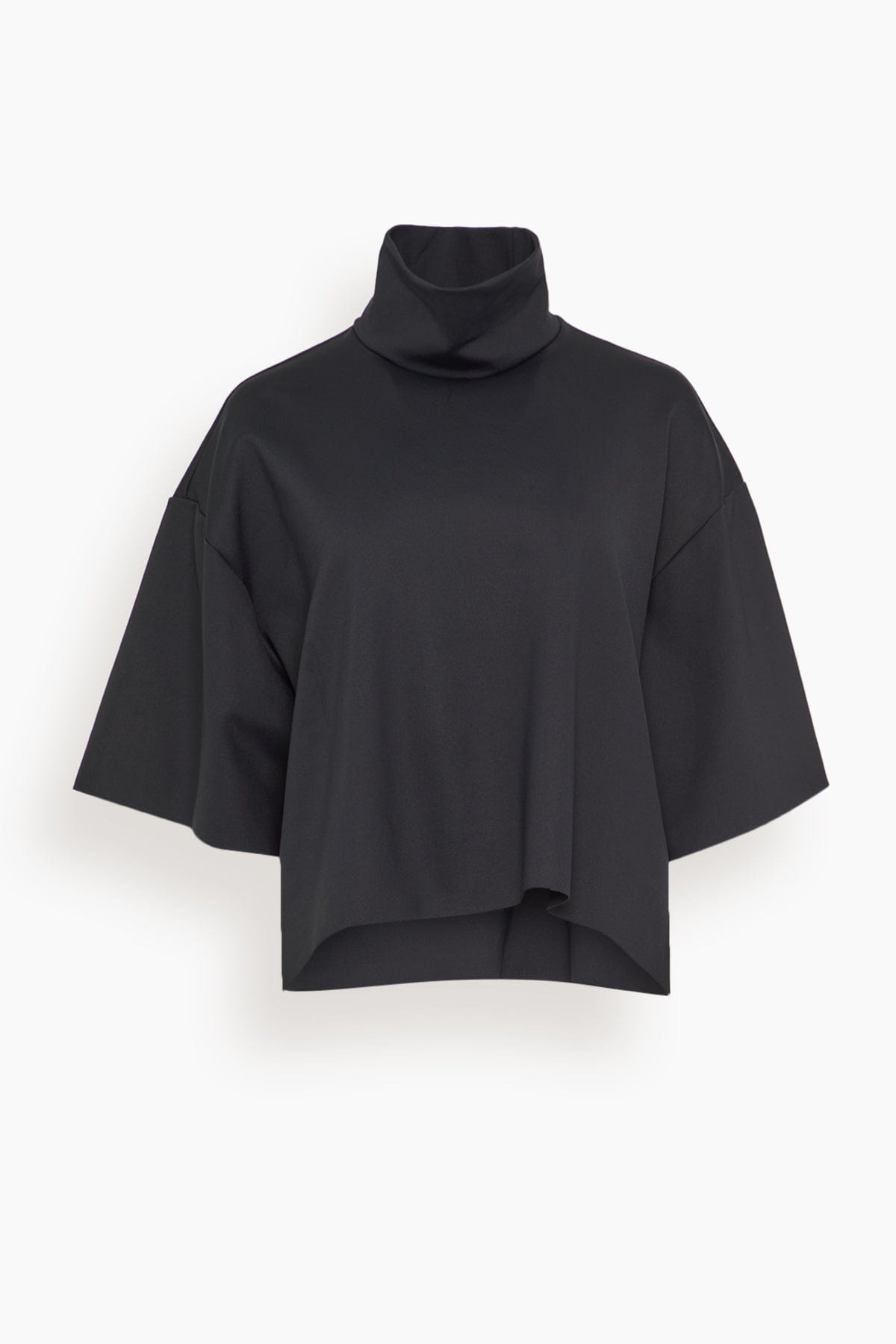 Boxy Turtleneck Top in Black - 1